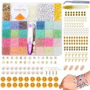 Yowamho 12585+pcs Glass Seed Beads for Bracelet Making Kit - 24 Colors 3mm Waist Beads Kit, Storage Box All-in-One, DIY Handmade Arts & Crafts Girls, Birthday Gift