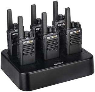 Retevis RT68 Walkie Talkies Rechargeable, Portable Two Way Radios 6 Pack with Six-Way Multi Gang Charger, Heavy Duty Walkie Talkie for Adults, Hands Free, Long Range, for School Restaurant Farm