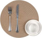 pepme Set of 2 Braided Jute Placemats, 35 cm Round, Best for Bed-Side Table/Center Table, Dining Table/Shelves (Natural Beige)