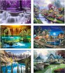 6 Packs Paint by Number for Adults,DIY Landscape Paint by Number Kits for Adults Beginners,Watercolor Oil Painting Craft Art for Home Wall Decor12X16Inch