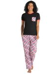 Evolove Women's Cotton Half Sleeves Round Neck Night Suit Set/Top Pyjama Set Super Soft Comfortable (NPSKCBKW21 M5030-M, Black & Multi)