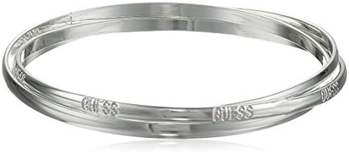 GUESS Basic Silver 3 Piece Interlocking Bangle Bracelet, ONE Size, Silver, no Gemstone