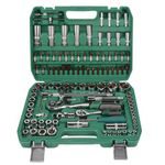 VICBAS 108-Piece Mechanic Tools Set, 1/4" & 1/2" Drive, Socket Wrench Set Metric CR-V for Universal Professional Mechanics, DIY Enthusiasts, Auto and Household Repairing