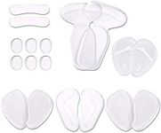 18 PCS Self Adhesive Silicone Anti Slip High Heel Pads Shoe Cushion Insole Heel Grips Liners Inserts Ball of Foot Cushions Arch Support Insoles for Protection Against Pain & Blisters
