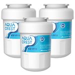 AQUACREST MWF Refrigerator Water Filter, Replacement for GE® MWF, SmartWater, MWFP, MWFA, GWF, HDX FMG-1, WFC1201, GSE25GSHECSS, PC75009, RWF1060, 197D6321P006 (3)