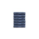 Trident Soft Comfort Air Rich 100% Cotton Towel for Face, 500 GSM Highly Absorbent Towels for Men/Women, 6Pc Face Towel Set (30.5 cm X 30.5 cm), Navy