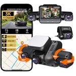 HUPEJOS 360° 4K Dash Cam, 4 Channel Camera 2K Front +1080P*3 Left Right Rear, 5GHz WiFi GPS Dash Camera for Car, Voice Control, Front 4K+1080P*2, 128GB Card, Night Vision, 24Hrs Parking Mode (V80-4CH)