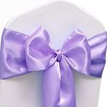 JFDYDM 50 Pack Satin Lavender Chair Sashes for Wedding Birthday Graduation Baby Shower Party Hotel Meeting Decorations, Lavender Chair Bows for Banquet Chairs Chiavari Chairs Folding Chairs Decor