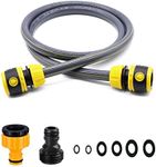 Topways Hose Connection Set for Garden Hose Reel, Plastic Hose Pipe Fitting Connection Kit Including 3/4'' Male Threaded, 2 in 1 Faucet Adapter, 1/2" Hose End Adapter, 2M Length of Pipe (2m)