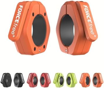 Forcefree+ Barbell Clips (Pair), Magnetic Barbell Clamps, Quick Release Olympic Barbell Clamps with Anti Slip TPR Grip, Barbell Collars for Secure Weightlifting & Powerlifting (MAG, Orange)