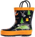 NORTY - Toddler Girls Campfire Waterproof Rainboot, Black, Orange 40673-9MUSToddler