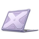 Fintie Case for MacBook Air 13 Inch A2337 (M1) / A2179 / A1932 (2018-2021 2022 Release) - Heavy Duty Hard Shell Case Cover with TPU Bumper for MacBook Air 13 Retina Display with Touch ID, Lilac