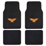 BDK Warner Bros DC Comics Classic Wonder Woman Carpet Floor Mats Car Accessories - 4pc Set Universal Fit for Car Truck Van SUV, Front 26" x 16.5", Rear 14" x 16.5" with No-Slip Grip