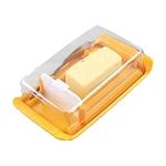 Plastic Butter Dish with Lid and Fork, Butter Tray Container for Countertop and Refrigerator Clear Butter Tray for Refrigerator, Camping or Travel Dishwasher Safe(as shown)