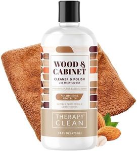 Therapy Wood Polish Bundle with Microfiber 16 oz. - Best Wood Furniture Cleaner - Almond Scent - Wood Cleaner, Furniture Polish, Cabinet and Table Restorer, Natural Wood Conditioner