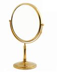 Dolphy Gold 5X Magnification Tabletop Shaving & Makeup Vanity Mirror - 8 Inch - Stainless Steel, Round