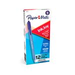 Paper Mate InkJoy 100RT Retractable Ballpoint Pens, Medium Point, Blue, Box of 12 (1951253)