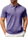 COOFANDY Mens Knit Polo Shirts Quarter Zip Shirts Casual Lightweight Short Sleeve Golf T Shirt