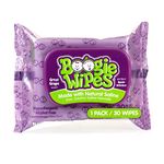 Boogie Wipes Gentle Wet Wipes for Baby & Nose, Made with Vitamin E, Aloe, Chamomile and Natural Saline, Grape Scent, 30 Count