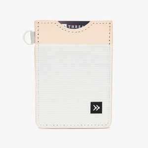 Slim Minimalist Elastic & Leather Vertical Wallet with RFID for Men & Women | Small Credit Card Holder for Front Pocket (Off White)