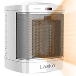 Lasko CD08200 Small Portable Ceramic Space Heater for Bathroom and Indoor Home Use, White, 6" L x 6" W x 7.65" H