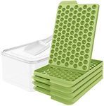 STARBRILLIANT Mini Ice Cube Trays, For Making 0.55 In Ice Balls,104x4 PCS Ice Ball Trays with 1*Ice Bin & 1*Ice Scoop, Ice Cube Tray Crushed Ice for Chilling Drinks,Juice,Milk, Soda,Coffee (GREEN, 4 trays/package)