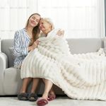 Cozy Bliss Faux Fur Throw Blanket f