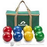 ApudArmis 90mm Bocce Balls Set, Lighter Outdoor Bocce Game for Backyard/Lawn/Beach - Set of 8 Soft PE Balls & 1 Pallino & Nylon Carrying Case & Measuring Tape for Kids Teens Beginners