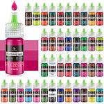 Food Coloring - 40 Color Vibrant Liquid Icing Food Coloring Set for Baking, Cake Decorating, Easter Egg, Airbrush - Tasteless Food Color Dye for Fondant, Slime, DIY Crafts - 0.25 Fl.oz / 6ml Each