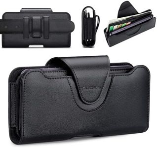 nuoku Phone Holster for iPhone 15/14/13/12/11 Pro Max Series & Samsung Galaxy S22/S21/S20 Plus, Universal Cell Phone Pouch with Separate Card Holder (Black)