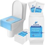 FLYGIENE Toilet Seat Covers Disposable | 100% Waterproof XL Disposable Toilet Seat Cover Individually Wrapped | Travel Size Toiletries Airplane Travel Essentials for Flying | 10 Count (1 Pack of 10)