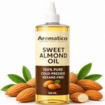 AROMATICO 100% Pure Sweet Almond Oil Cold Pressed for Healthy Hair & Skin, Natural solution for Moisturised Skin, Hair Care & Body - 100ml