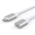 Extension Lightning Cable Extender Adapter Cord Female to Male Connector Pass Audio Video Music Transfer Data Charger (1M, White)