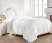 Elegant Comfort Luxury Goose Down Alternative Double Fill Comforter, Twin/Twin X-Large, White