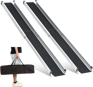gardhom 2PCS Rampas Telescópicas para Silla de Ruedas de 74,5 a 122 cm, Rampa Portátil Ajustable para Silla de Ruedas de 272 kg, Rampas con Superficie Antideslizante Negra y Bolsa de Transporte