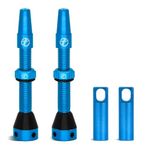 Thinvik Presta Tubeless Valve Stem 44mm,Super Light Alloy Presta Tubeless Valve Stem Kit for Tubeless Tires-2 Tubeless Valve Stem (with Aluminum Alloy Valve Cap) + Valve Core Removal Tool(Blue)