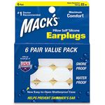 MACK'S Pillow Soft Silicone Mouldable Earplugs 1 x Value Packs (6 Pairs)