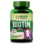 Himalayan Organics Biotin 10000mcg for Hair Growth Tablets - 120