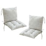 Set Of 2 Garden Chair Cushions With Back Cushion 40 X 80 X 7cm High Back Cushion Chair Cushion For Outdoors And Indoors(Gray 1)