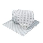 Kovove Graceful White Polka Dot Neck Tie and Pocket Square Gift Box