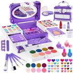 Kids Makeup Kit for Girl 66Pcs - Washable Girl Makeup Kits, Pretend Makeup Kit Real Girl Makeup Sets for Toddler Kid Children Christmas Birthday Gifts Toys for 3-12 Year Old