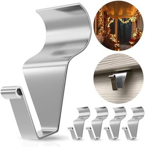 MIUKAA Vinyl Siding Hooks (4-Pack), Heavy Duty No Hole Siding Hangers for Hanging Outdoor, Stainless Steel Low Profile Siding Clips to Hang String Lights & Front Porch Patio Decor, Wreath Hanger