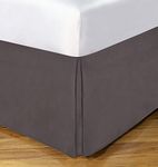 Lux Hotel Tailored Bed Skirt Classic 14" Drop Length Pleated Styling, Twin, Grey