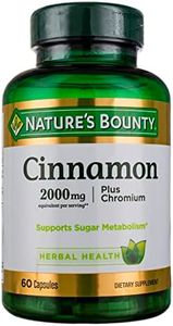 Nature's Bounty Cinnamon 2000mg Plus Chromium, Dietary Supplement Capsules 60 ea