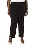 Rafaella Women's Plus Size Curvy Gabardine Slim Leg Dress Pant (Size 16-22), Black, 20