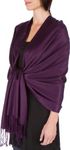 Sakkas Silky Soft Solid Pashmina Feel Shawl/Wrap / Stole - Dark Purple(Size: One Size)