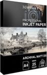 Marrutt 230gsm Archival Matt Double Sided Inkjet Photo Paper: A4-25 Sheets