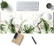 Green Tropical Leaves Desk Mat XL Large Gaming Mouse Pad Green Sage Plant Laptop Keyboard Mouse Mat Office Supplies Desk Decor Accessories for Women, Desk Mats Pads on top of Desks, 31.5x11.8 in