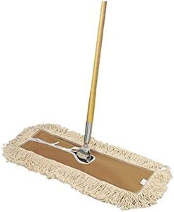 Clim Profesional - Mopa Industrial para Limpieza de Suelos 120CM. Sistema Luxury Pro 100% Algodón Natural con Bastidor y Mango. Limpieza y Barrido de Suelos. Elimina Polvo y Suciedad. Tamaño 120CM