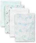 Delta Children 100% Cotton Muslin Baby Receiving Blankets for Girls and Boys – 47x47 Inches (Pack of 4), Sea Life